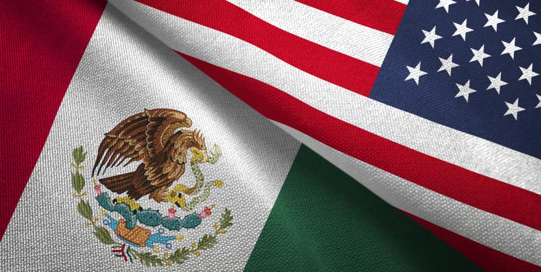 U.S. and Mexican flags